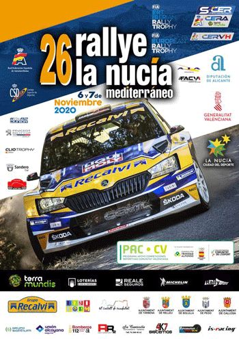 Cartel Rallye La Nucia-Mediterráneo, Costa Blanca 2020